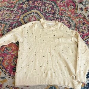 Astr Cream Sweater with Cutout Design